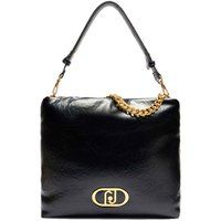 Hobo-Tasche mit Knittereffekt und Kette