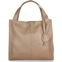 Große Schultertasche aus genarbtem Leder