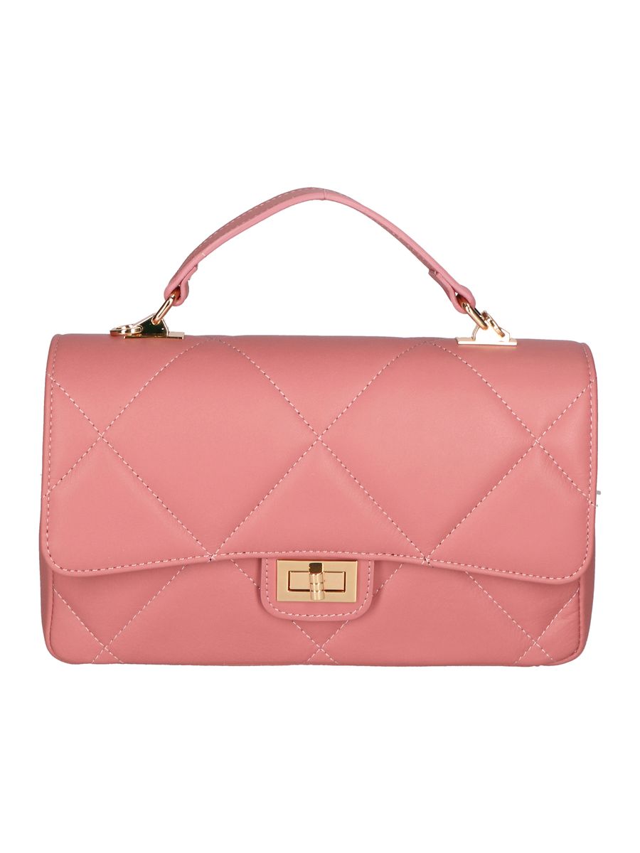 Gesteppte Leder-Henkeltasche