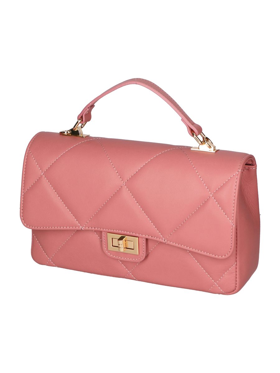 Gesteppte Leder-Henkeltasche