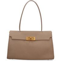 Elegante strukturierte Leder-Schultertasche