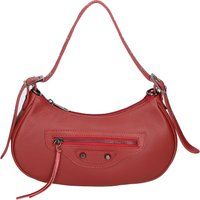 Besetzte halbmondförmige Schultertasche aus Leder