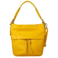 Hobo-Tasche aus genarbtem Leder mit Quasten-Detail