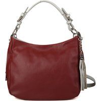 Beuteltasche aus genarbtem Leder mit Quaste