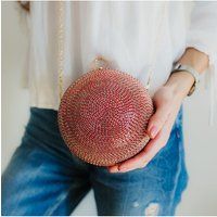 Funkelnde kugelförmige Abendtasche mit Zirkonia