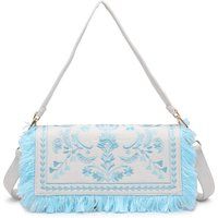 Bestickte Schultertasche mit Fransen