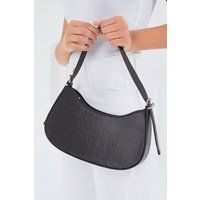 Minimalistische geschwungene Schultertasche aus Kunstleder