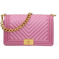 Schultertasche mit Chevron-Steppmuster
