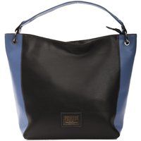 Große zweifarbige Leder-Hobo-Tasche