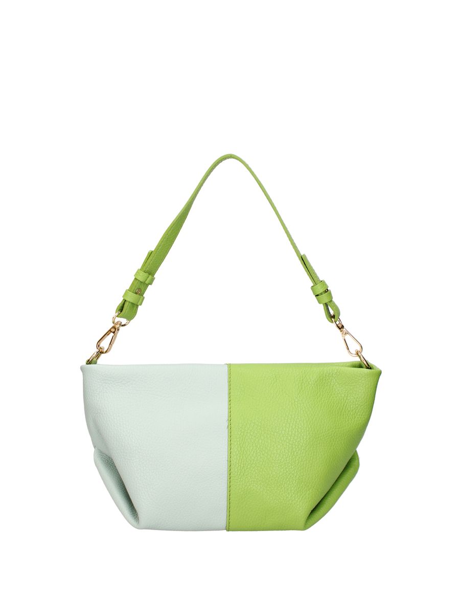 Zweifarbige Lederschultertasche
