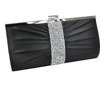 Elegante Satin-Clutch mit Strassbesatz