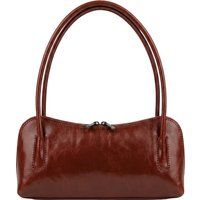 Glänzende Leder-Schultertasche