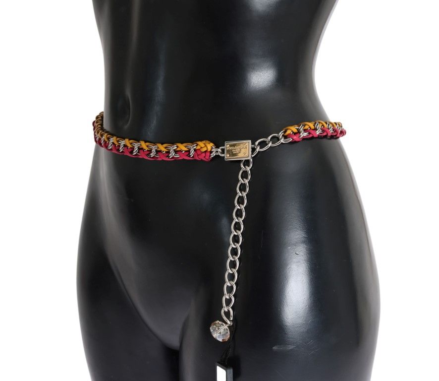 Geflochtener Leder- und Kettengürtel