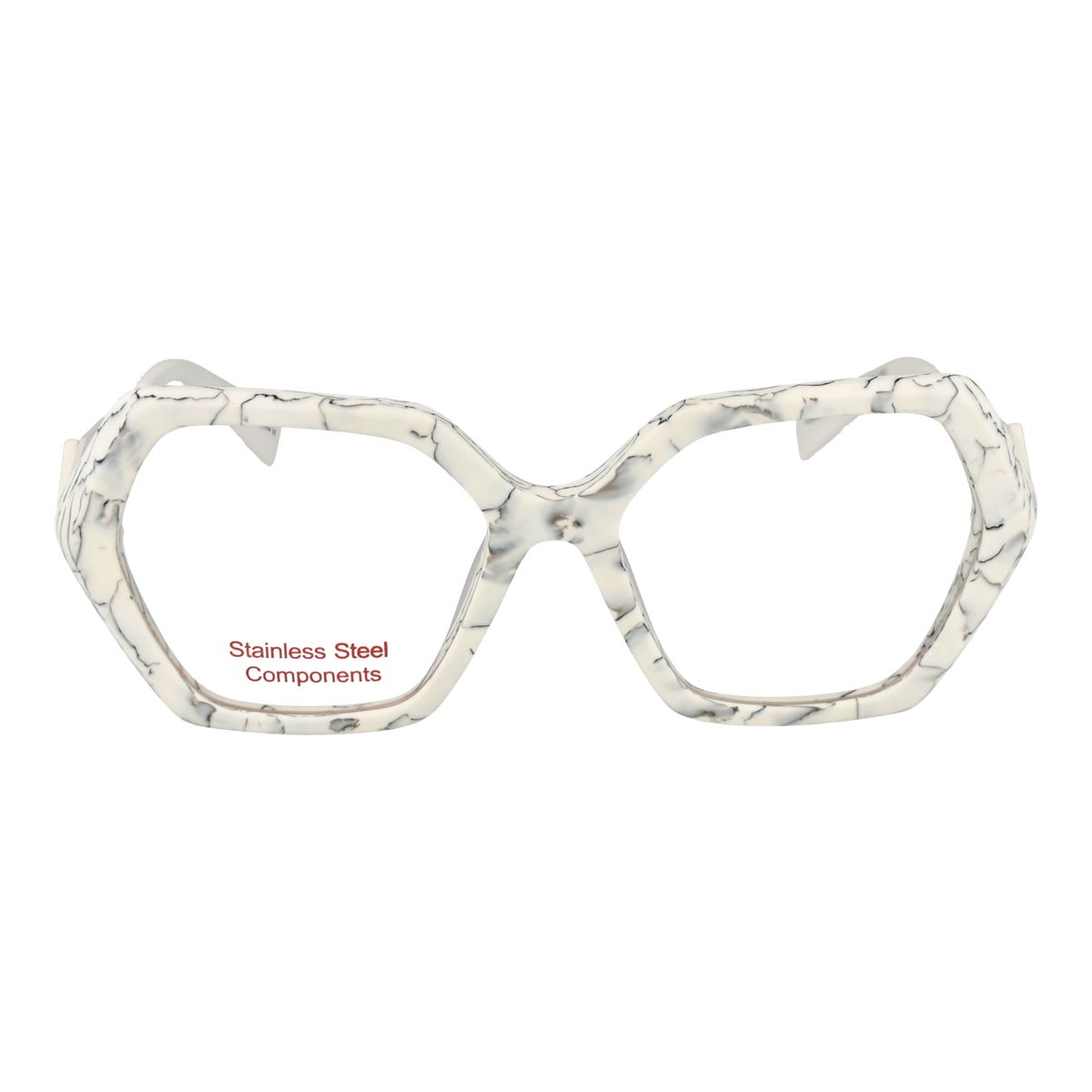 Hexagonale Brillenfassung mit Marmormuster