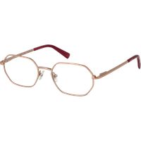 Geometrische hexagonale Brille in Roségold