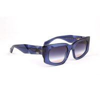Eckige Sonnenbrille mit facettierten Bügeln