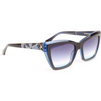 Markante Cat-Eye-Sonnenbrille mit Geometrie-Muster