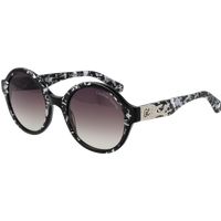 Runde Sonnenbrille mit Marmor-Muster und Verlaufsgläsern