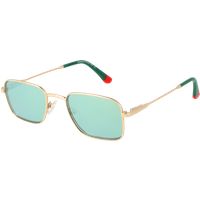 Rechteckige Verspiegelte Sonnenbrille in Gold