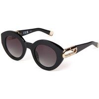 Übergroße runde Sonnenbrille mit Kettendetail