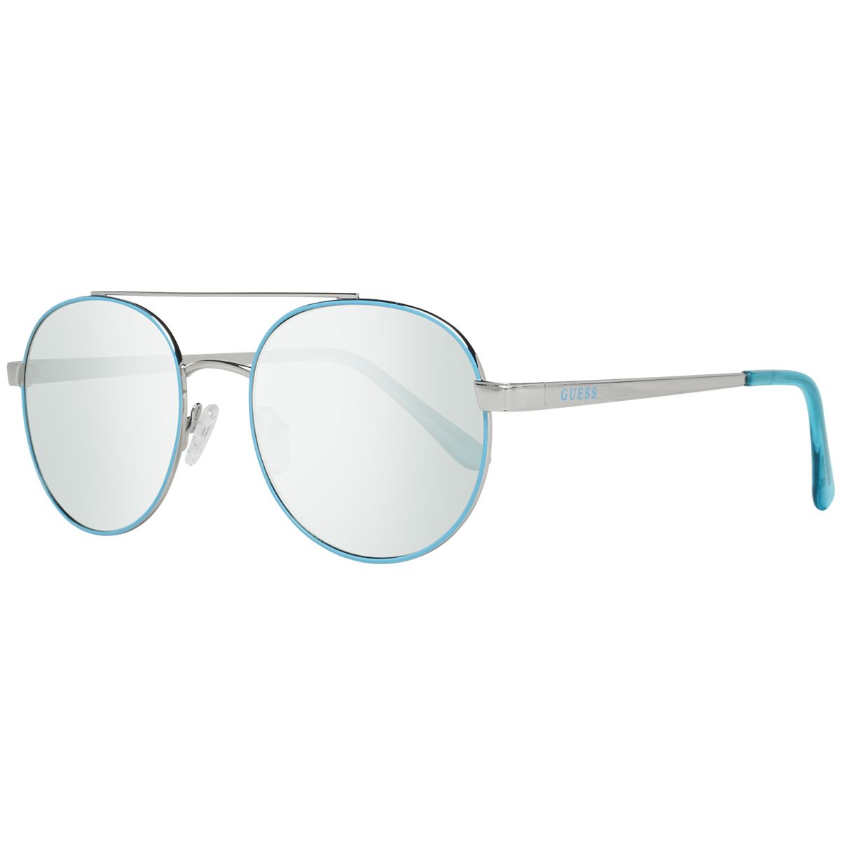 Ovale Verspiegelte Sonnenbrille mit Doppelsteg