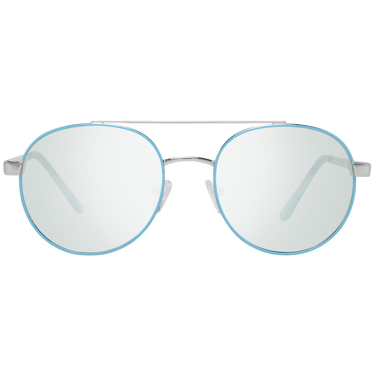 Ovale Verspiegelte Sonnenbrille mit Doppelsteg