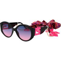 Übergroße runde Sonnenbrille mit Logokette