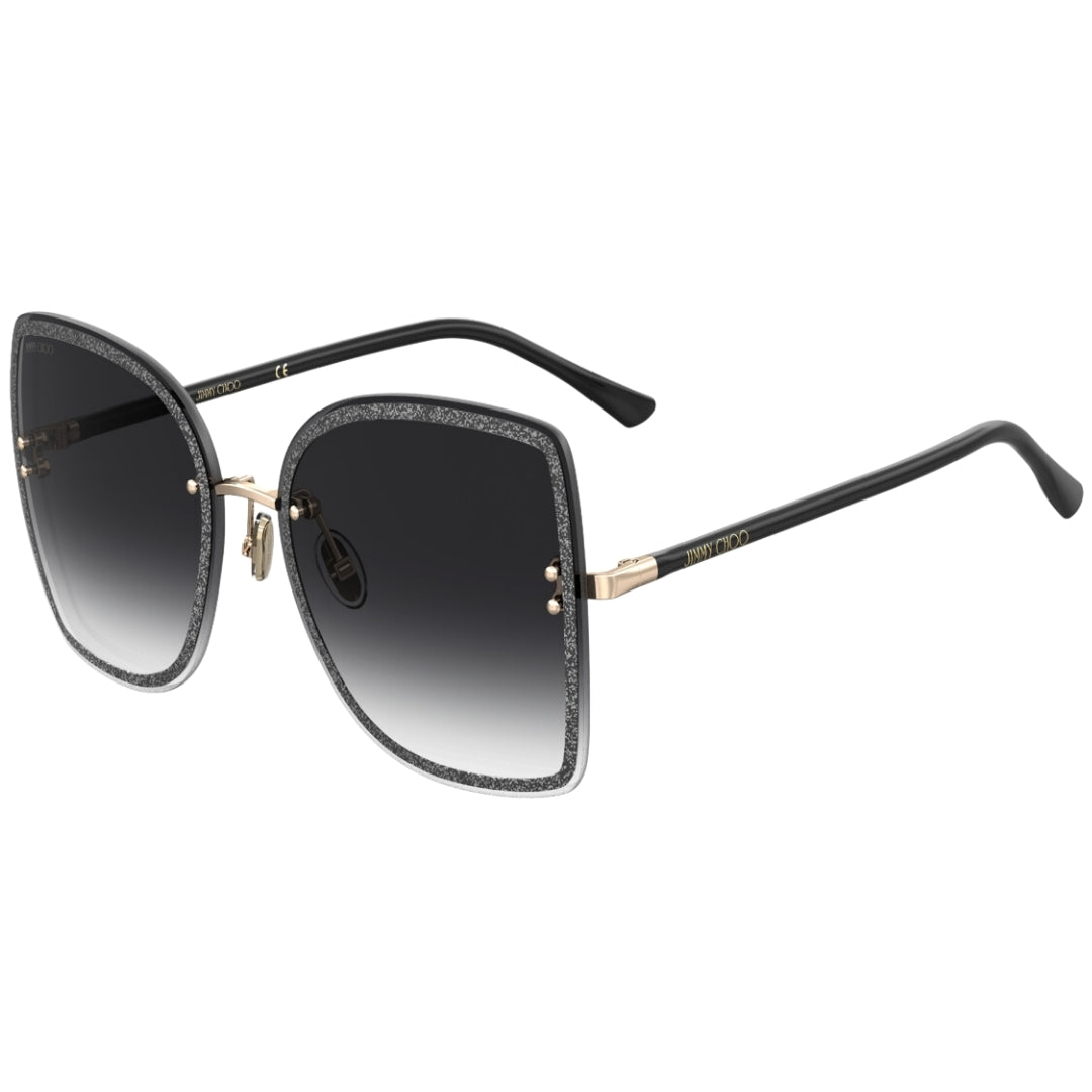 Übergroße Schmetterlings-Sonnenbrille mit Glitzer