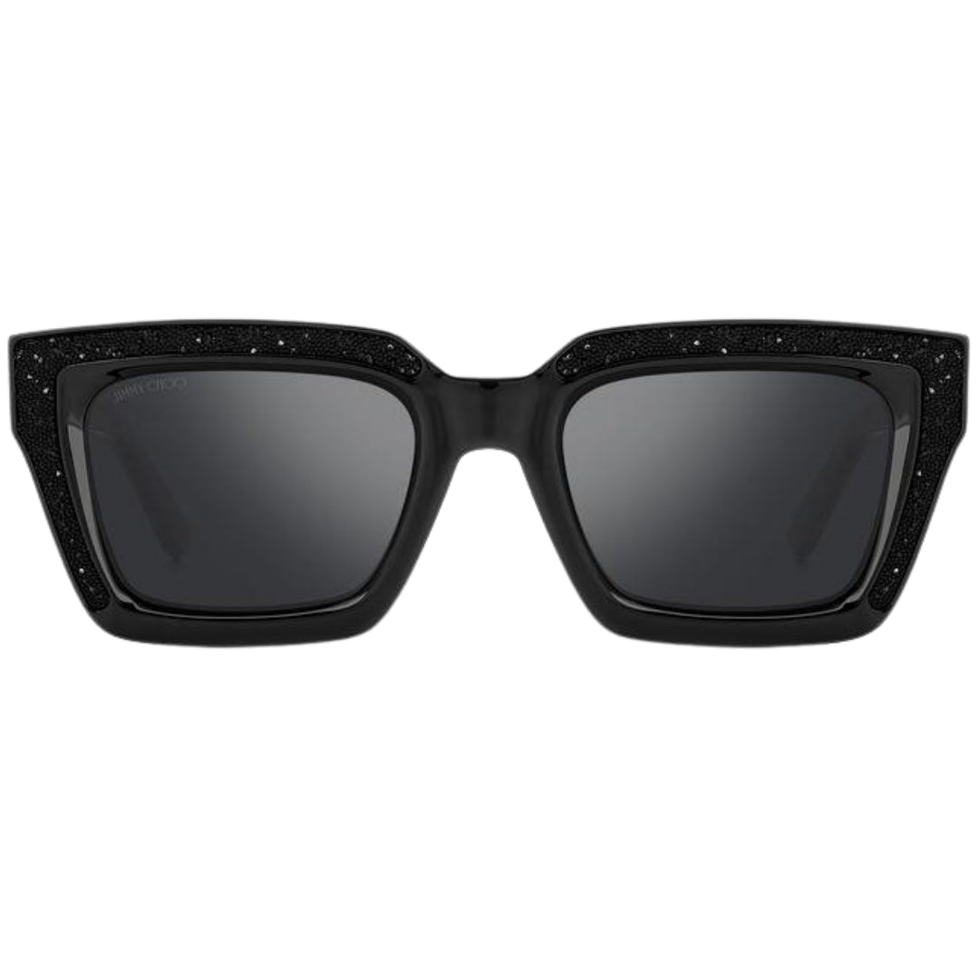 Eckige Sonnenbrille mit Glitzerrahmen