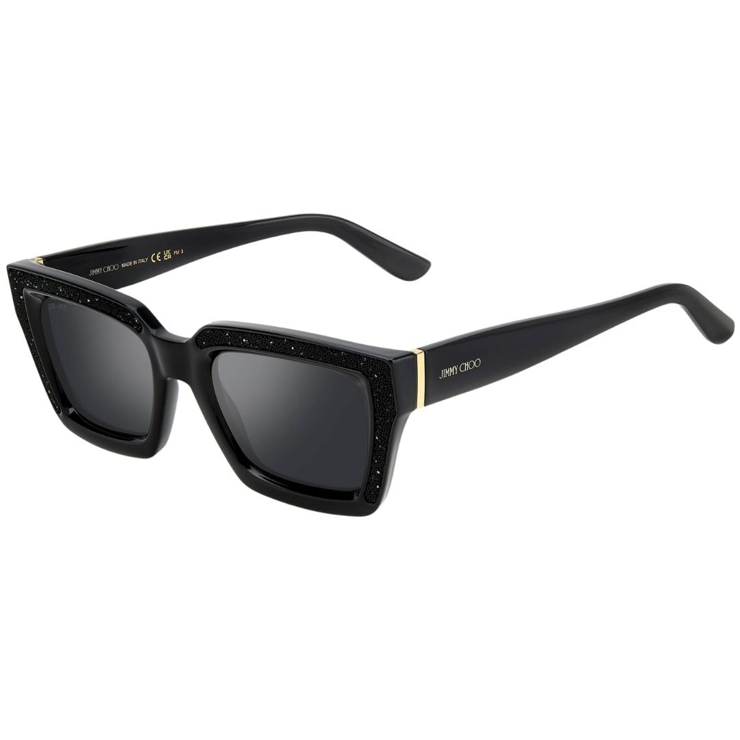 Eckige Sonnenbrille mit Glitzerrahmen