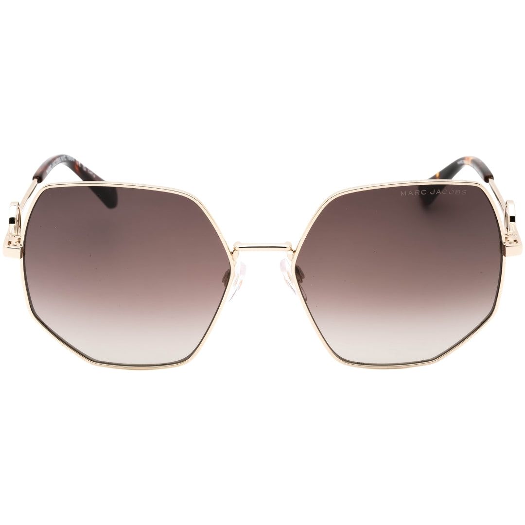 Geometrische Goldfarbene Oversize-Sonnenbrille