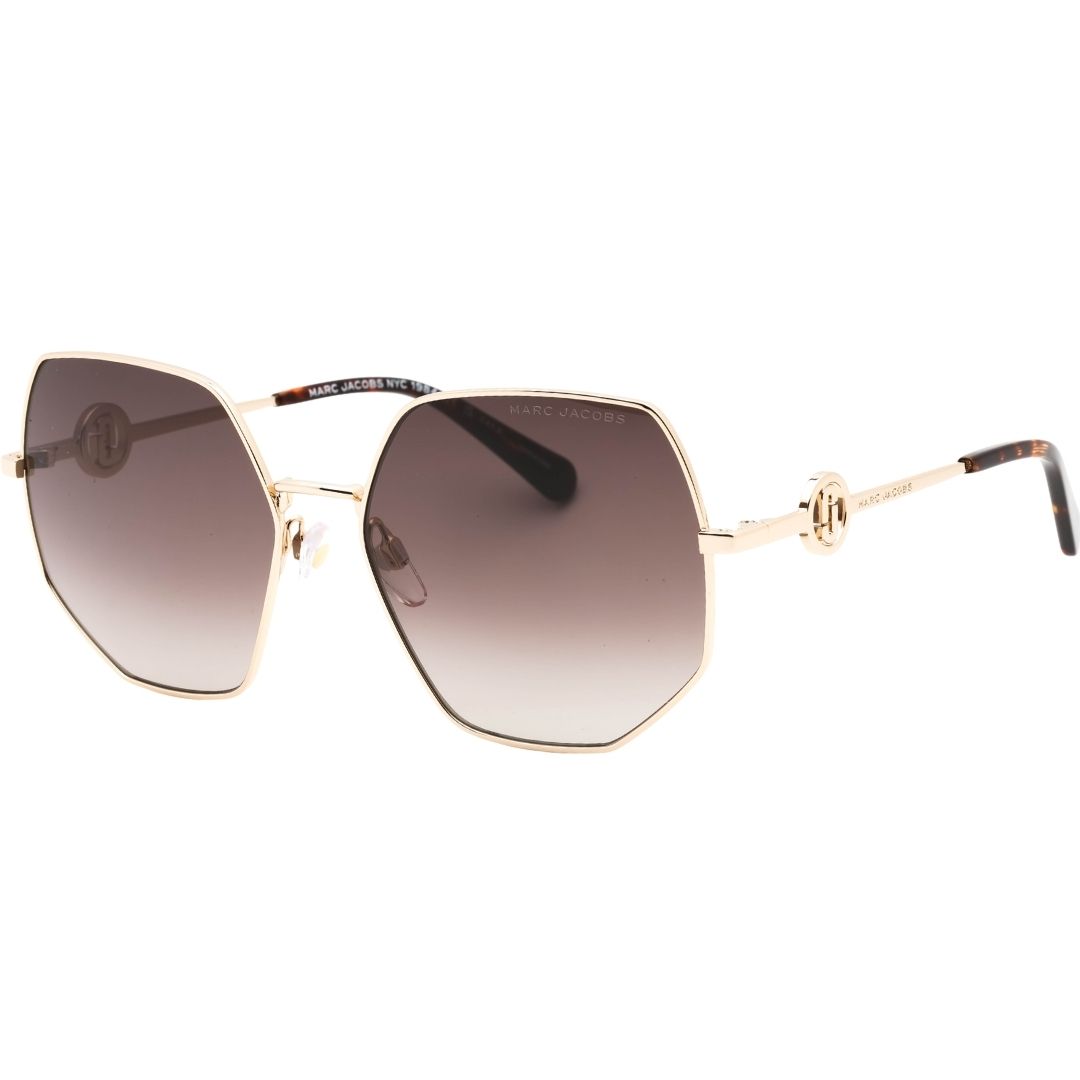 Geometrische Goldfarbene Oversize-Sonnenbrille