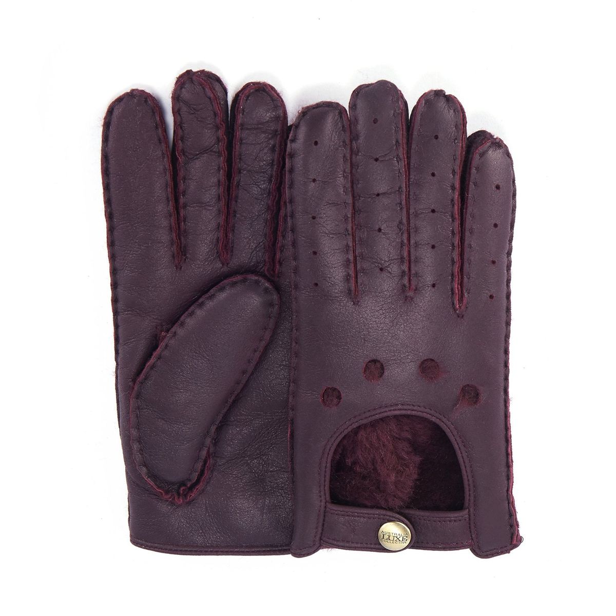 Lammfellgefütterte Driving-Handschuhe aus Nappaleder