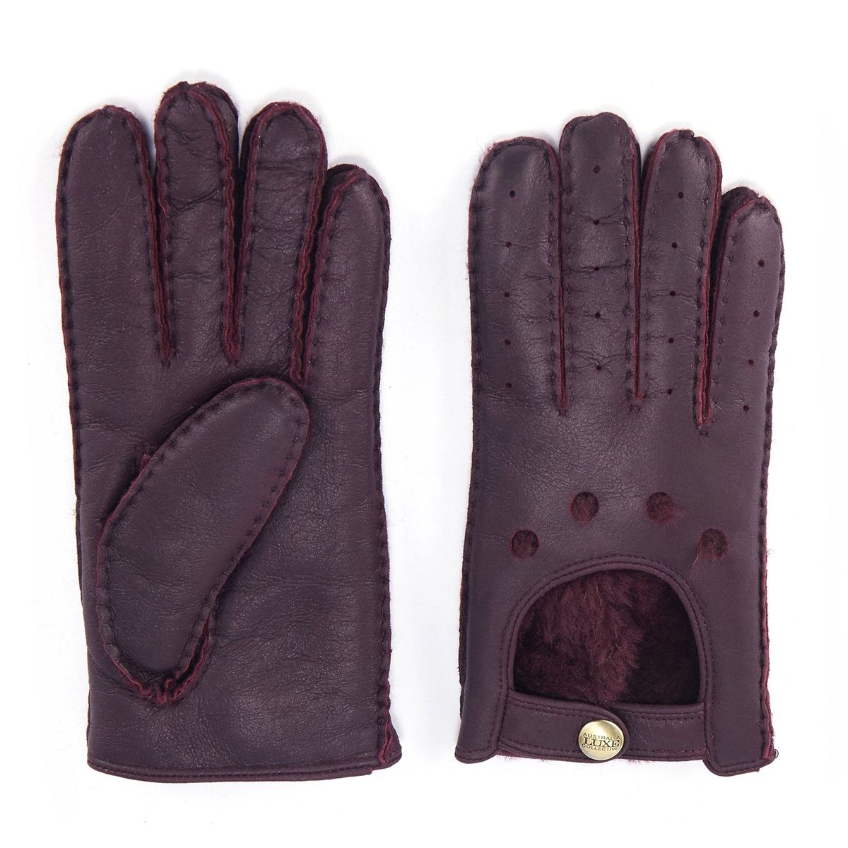 Lammfellgefütterte Driving-Handschuhe aus Nappaleder