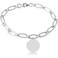 Gravierbares Gliedarmband mit rundem Anhänger