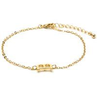 Kettenarmband mit Buchstabe B Gold