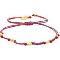 Verstellbares Kordelarmband mit Goldperlen