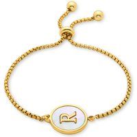 Perlmutt-Armband mit goldener Initiale