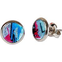 Künstlerische runde Inlay-Ohrstecker
