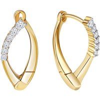 Geschwungene Gold-Creolen mit Zirkonia