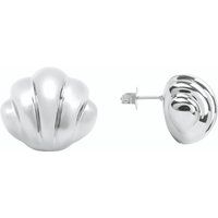 Skulpturale Muschel-Ohrstecker aus Silber