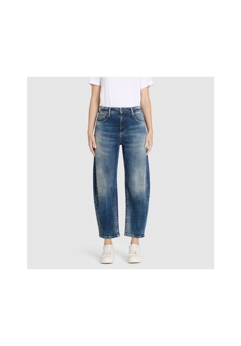 Hoch geschnittene Barrel-Leg-Jeans