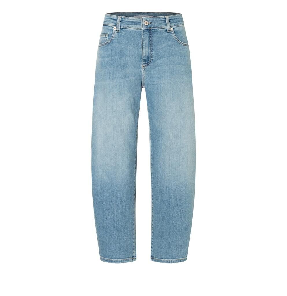 Hoch geschnittene Barrel-Leg-Jeans