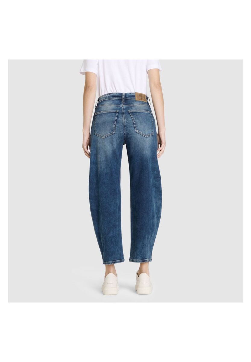 Hoch geschnittene Barrel-Leg-Jeans