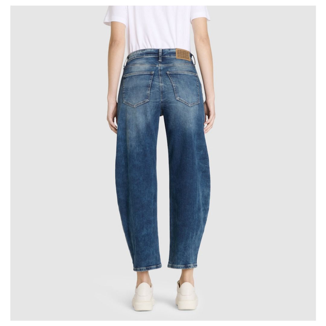 Hoch geschnittene Barrel-Leg-Jeans