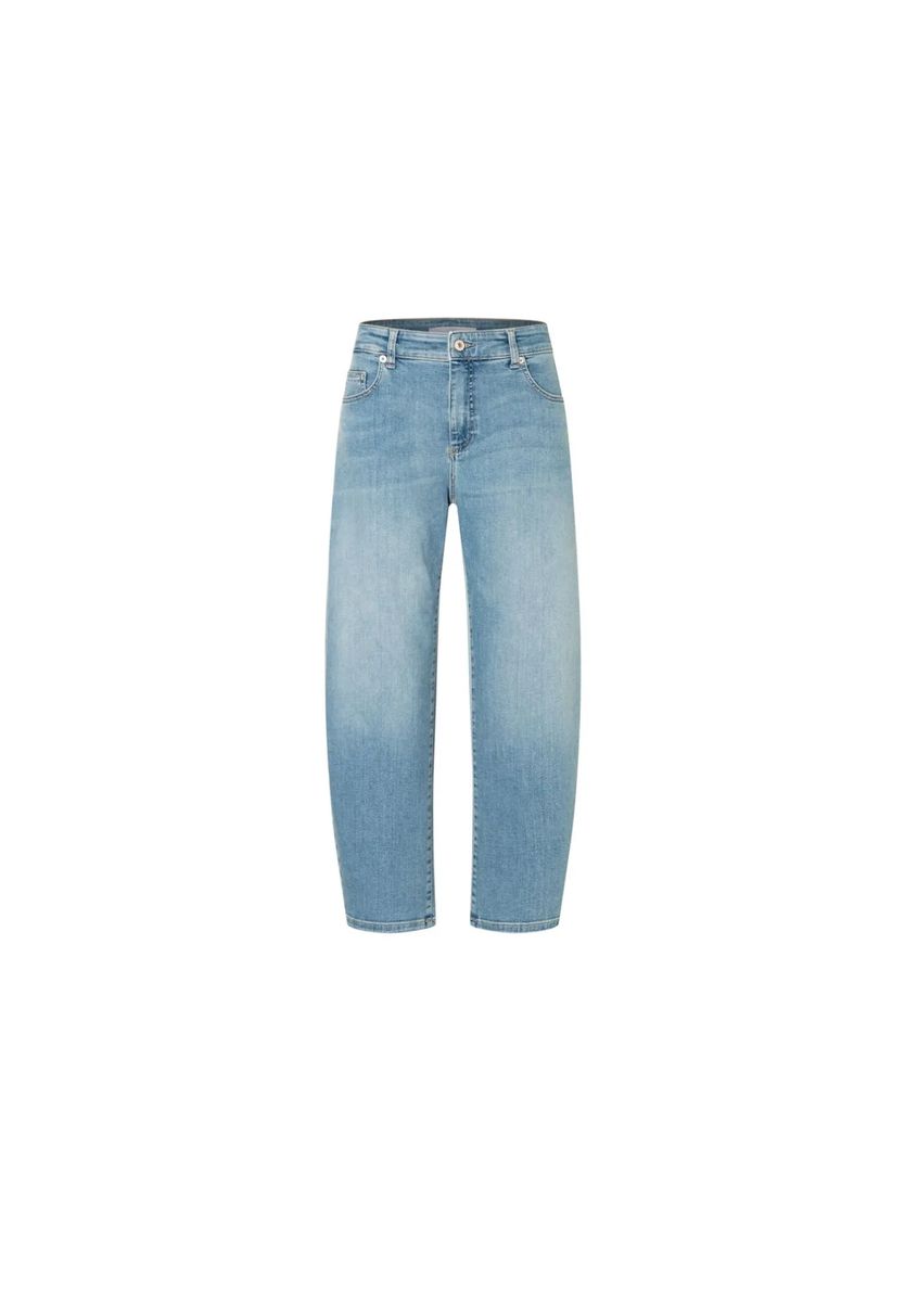 Hoch geschnittene Barrel-Leg-Jeans