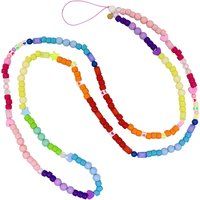Bunte Perlen-Handykette mit Herzdetails