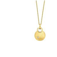 Mattierte Goldkette mit Brillant-Anhänger