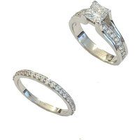 Elegantes Brautschmuck-Set mit Princess-Schliff