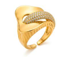 Skulpturaler Statement-Ring mit Pavé-Zirkonia